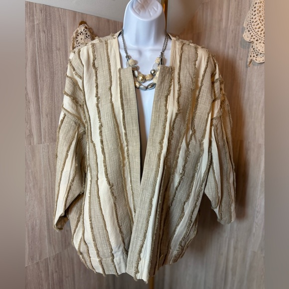 Issey Miyake Beige and Cream Women's Cardigan - Picture 1 of 6